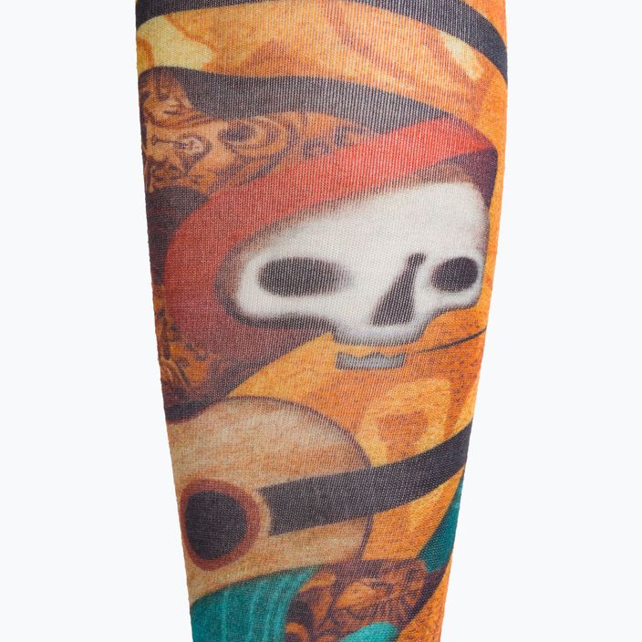 Men's Smartwool Ski Zero Cushion Memory Quilt Print OTC orange socks SW001917150 3