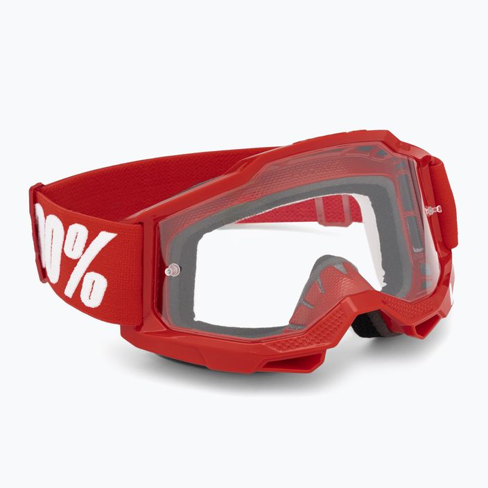 100% Accuri 2 neon/red/clear cycling goggles