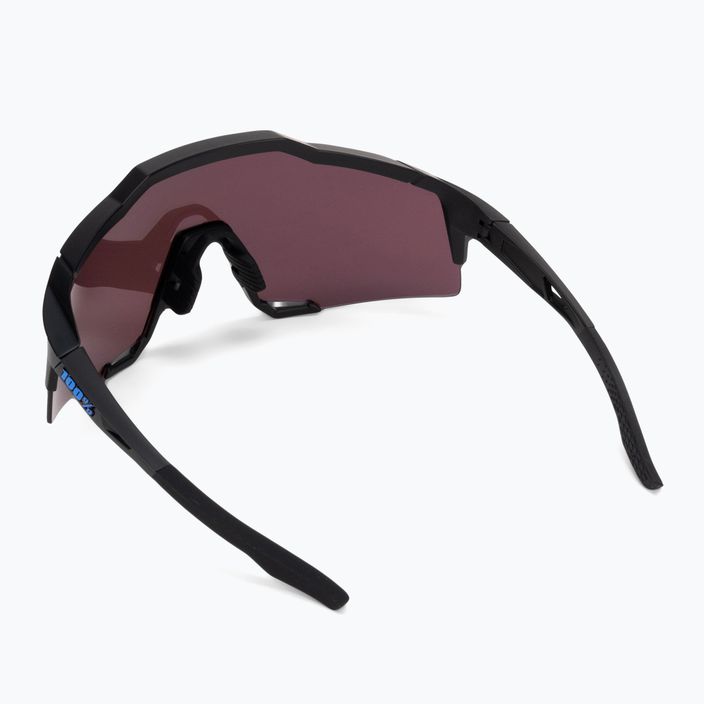 100% Speedcraft matte black/hyper blue multilayer mirror cycling goggles 60007-00004 3