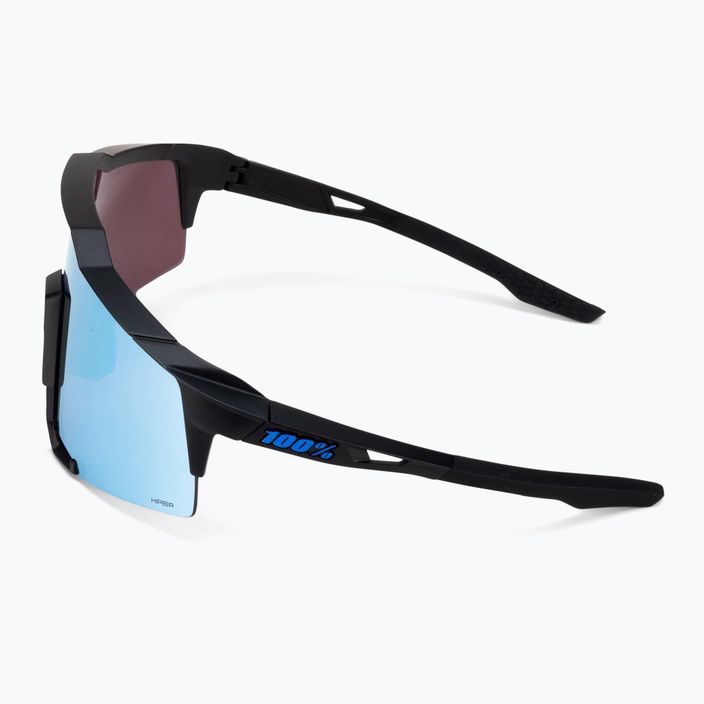 100% Speedcraft matte black/hyper blue multilayer mirror cycling goggles 60007-00004 5