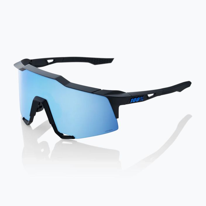 100% Speedcraft matte black/hyper blue multilayer mirror cycling goggles 60007-00004 7
