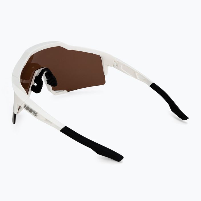 100% Speedcraft matte white/hyper silver mirror cycling goggles 60007-00006 3