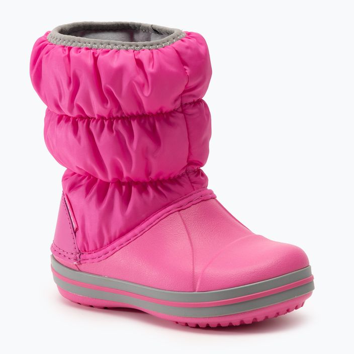 Crocs Winter Puff Kids snow boots electric pink/light grey