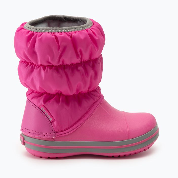 Crocs Winter Puff Kids snow boots electric pink/light grey 2