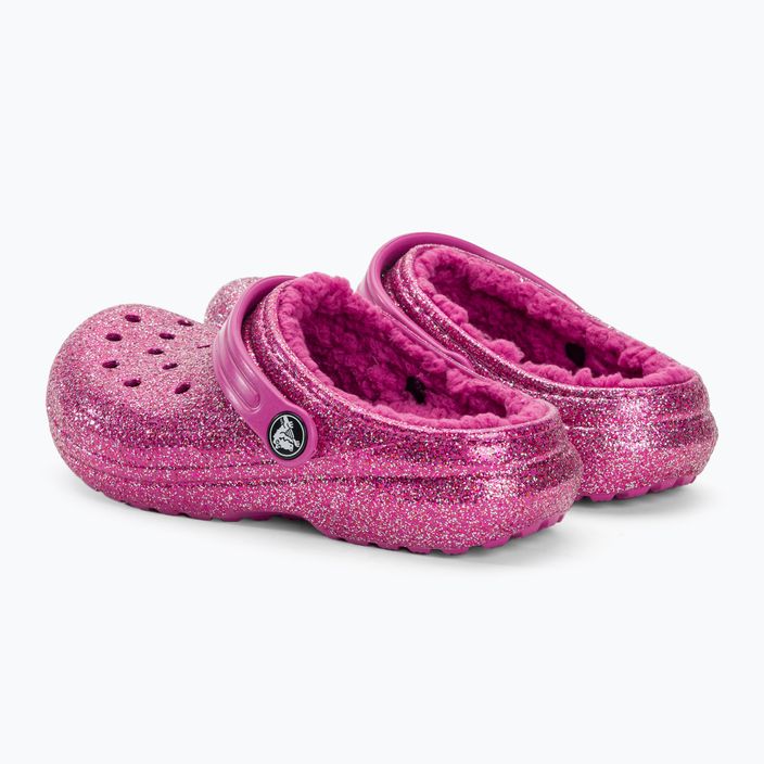 Crocs Classic Lined Glitter Clog fuchsia fun/multi children's flip-flops 4