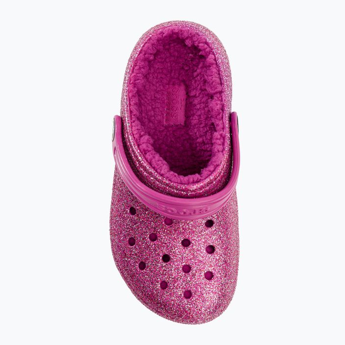 Crocs Classic Lined Glitter Clog fuchsia fun/multi children's flip-flops 7