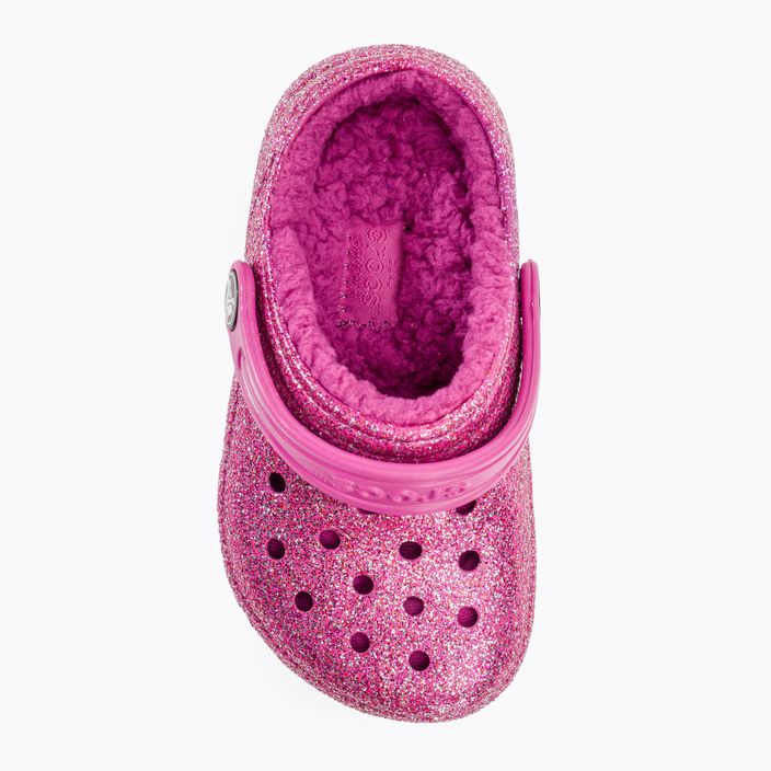 Crocs Classic Lined Glitter Clog fuchsia fun/multi children's flip-flops 7