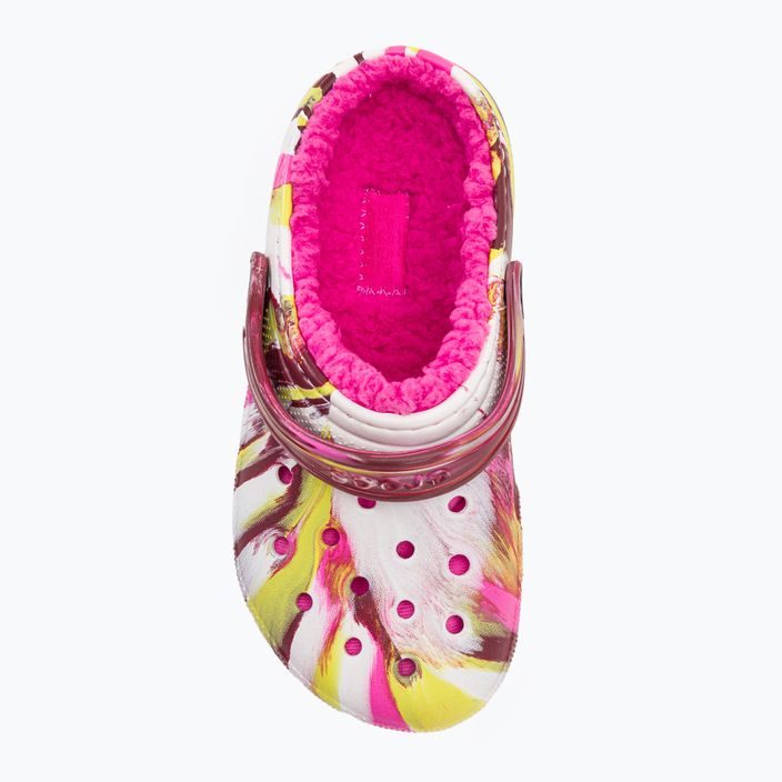 Crocs Classic Lined Marbled Clog electric pink/multi children's flip-flops 7