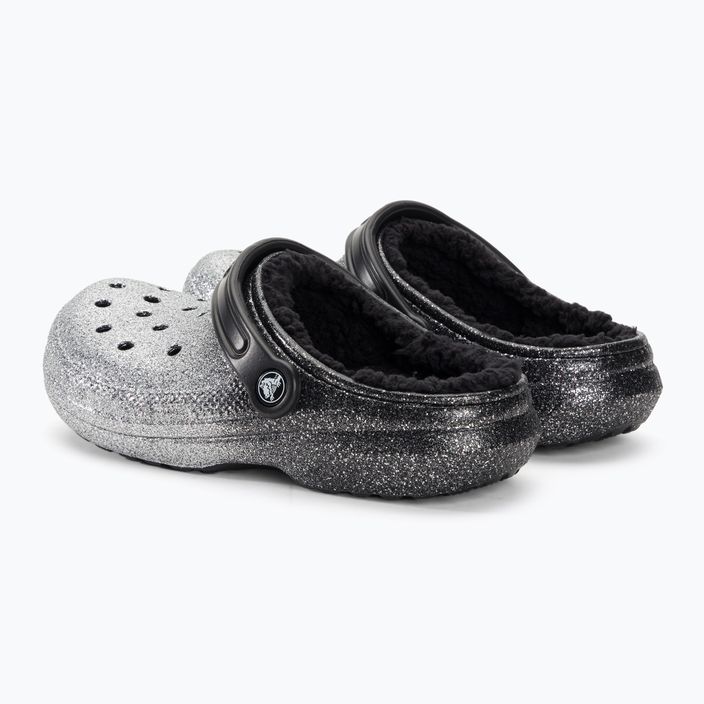 Crocs Classic Glitter Lined Clog black/silver flip-flops 4