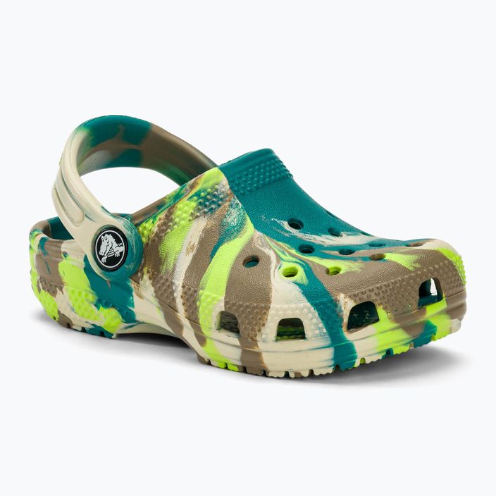 Crocs Classic Marbled Clog T limeade/multi children's flip-flops 2