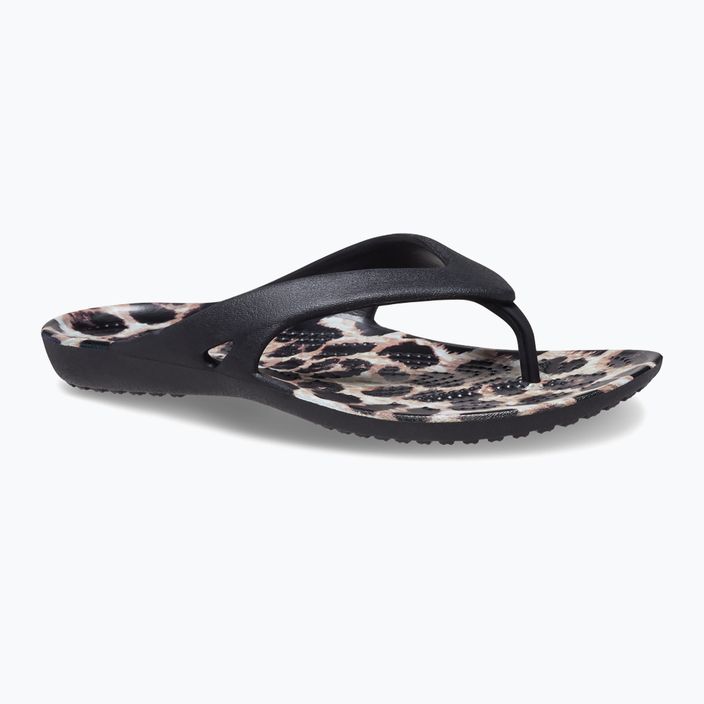 Women's Crocs Kadee II Graphic black/multi animal flip flops 8