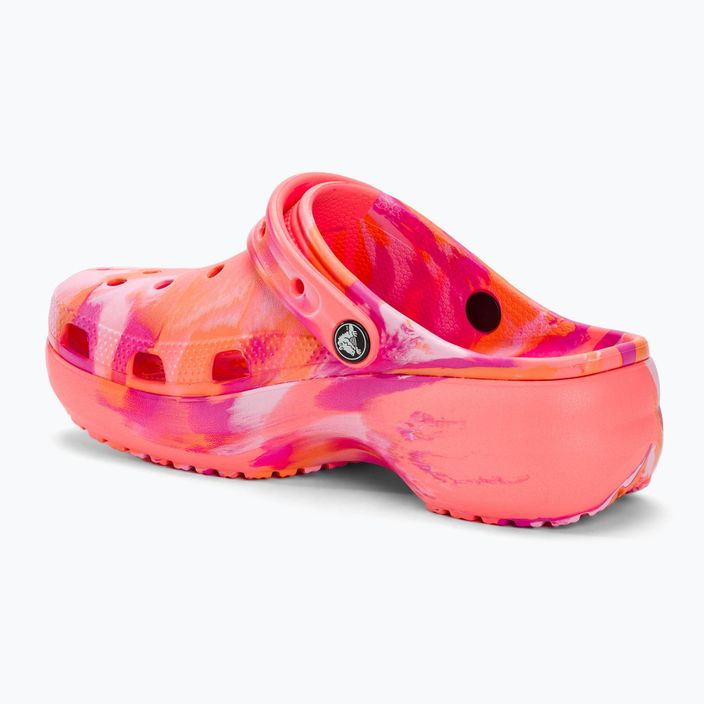 Women's Crocs Classic Platform Marbled guava/multi flip-flops 4