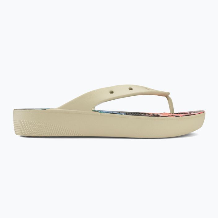 Women's Crocs Classic Platform Retro Resort bone/multi flip flops 2