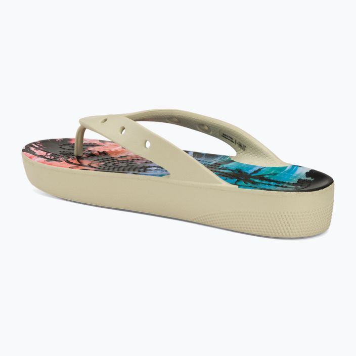 Women's Crocs Classic Platform Retro Resort bone/multi flip flops 3
