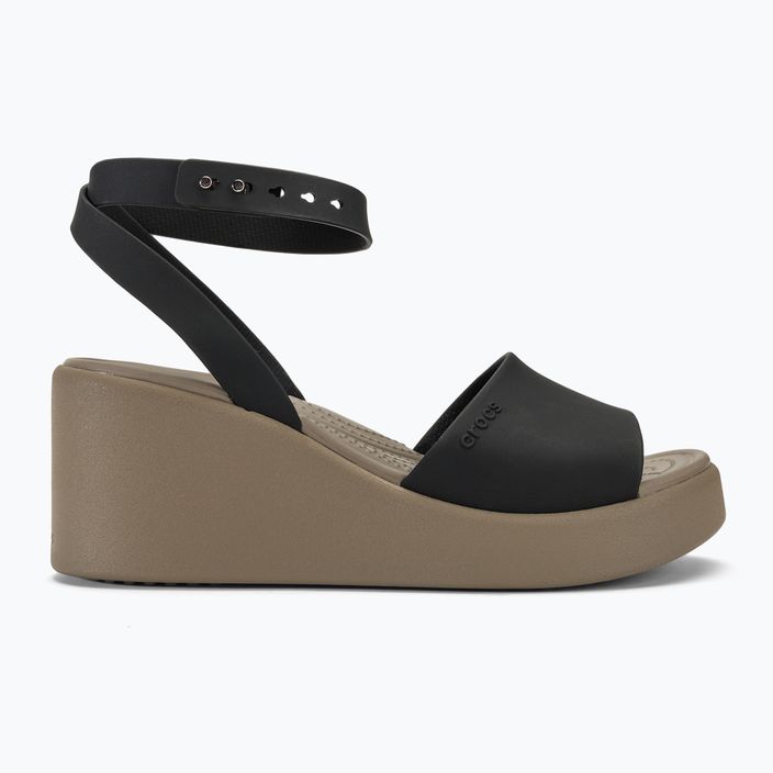 Women's Crocs Brooklyn Ankle Strap Wedge sandals black/mushroom 2
