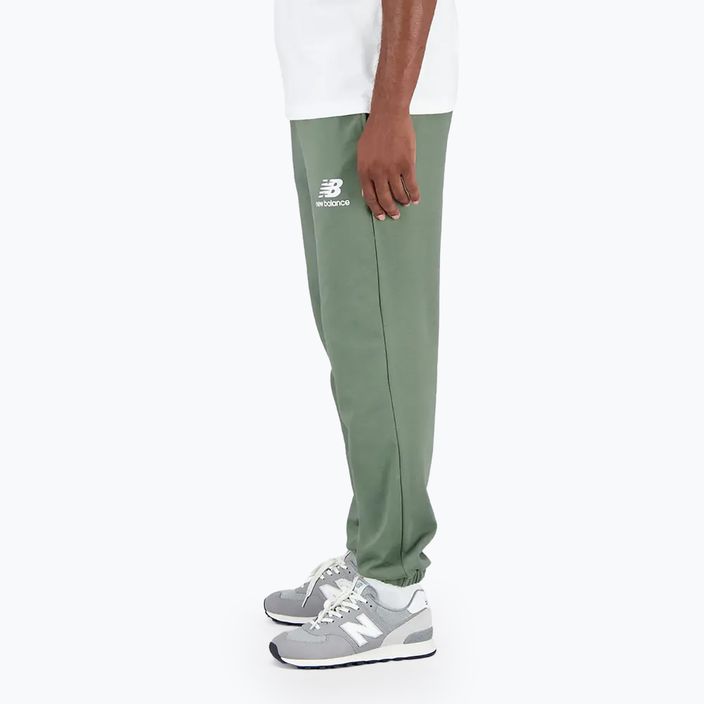 Men's New Balance Essentials Stacked Logo French green trousers 3