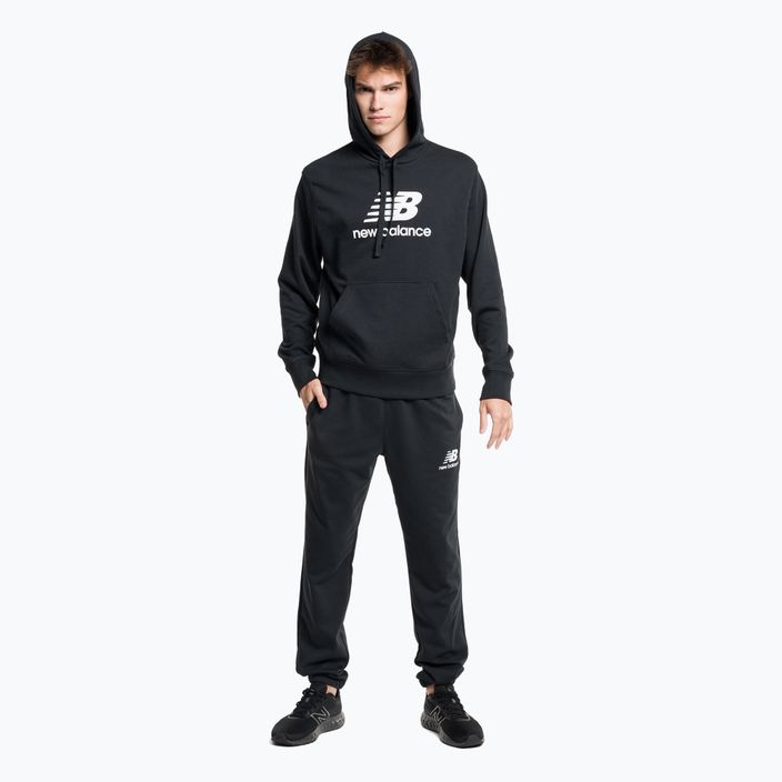 Men's training sweatshirt New Balance Essentials Stacked Logo French Terry Hoodie black MT31537BK 4