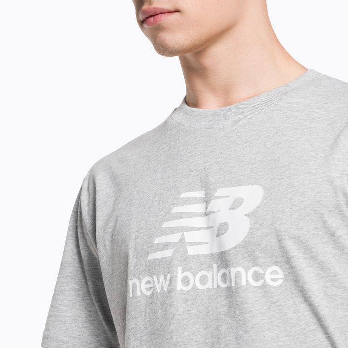 New Balance Essentials Stacked Logo Co grey men's training t-shirt MT31541AG 4