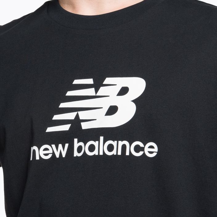 New Balance Essentials Stacked Logo Co men's training t-shirt black MT31541BK 4