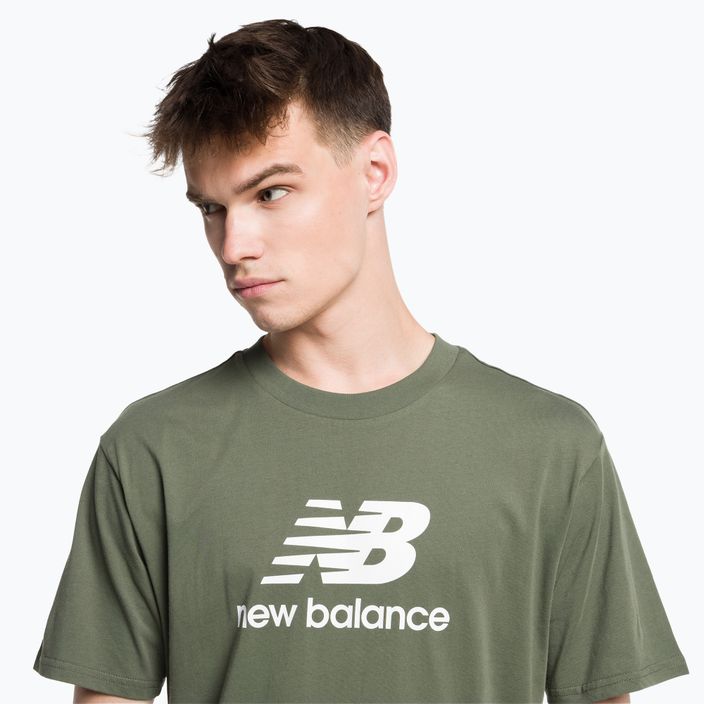 New Balance Essentials Stacked Logo Co men's training t-shirt green MT31541DON 4