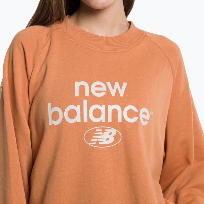 Women's training sweatshirt New Balance Essentials Reimagined Archive French Terry Crewneck brown WT31508SEI 4