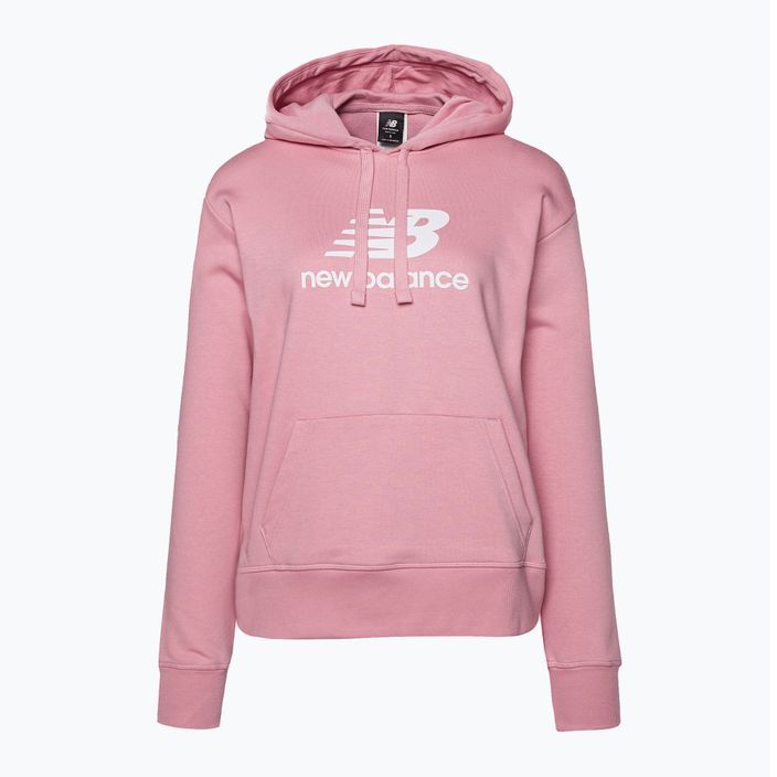 Women's training sweatshirt New Balance Essentials Stacked Logo French Terry Hoodie pink WT31533HAO 5