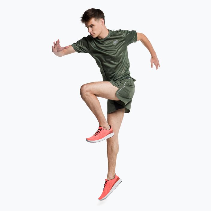 Men's New Balance Top Printed Impact Run SS Running Shirt Green MT21263DON 2