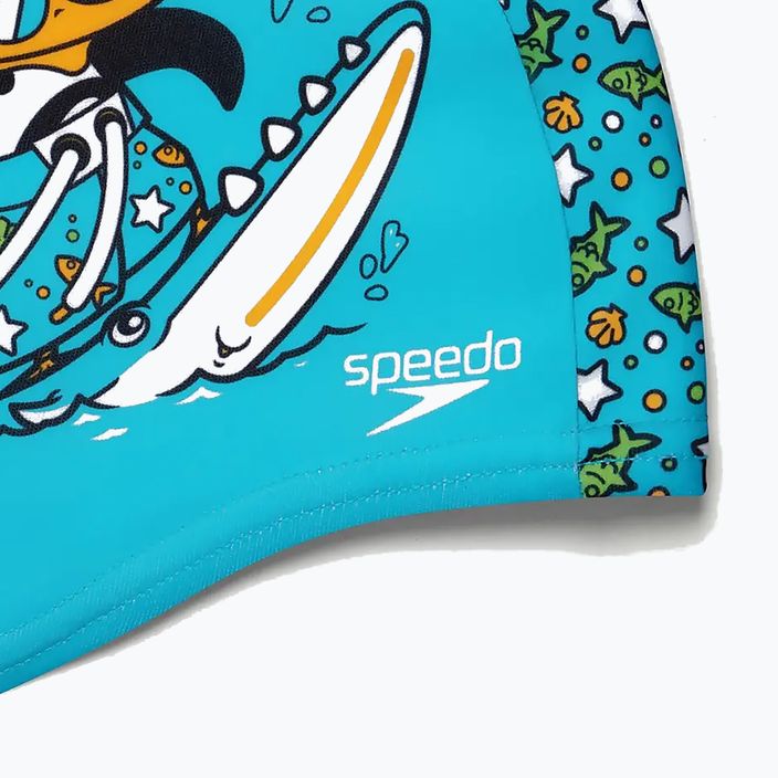 Speedo Printed Polyester blue/green swimming cap 3