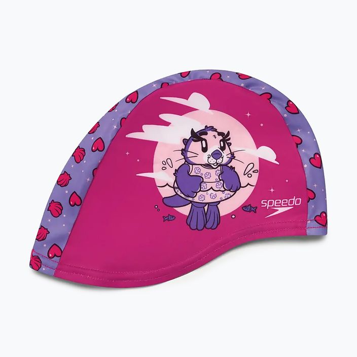 Speedo Printed Polyester pink/purple swimming cap 2
