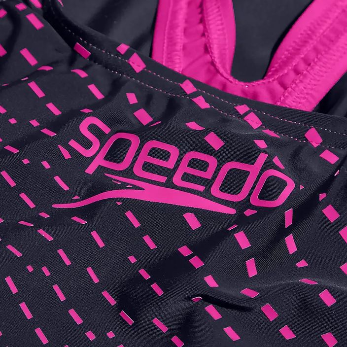 Speedo Medley Logo Medalist children's one-piece swimsuit navy/pink 5