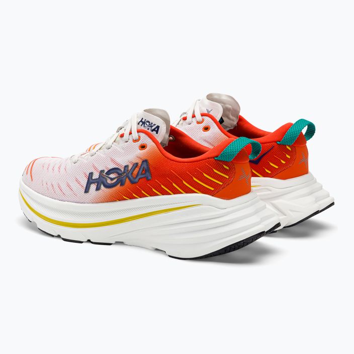 HOKA Bondi X blanc de blanc/flame men's running shoes 3