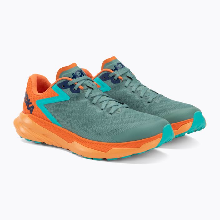 HOKA men's running shoes Zinal trellis/vibrant orange 4