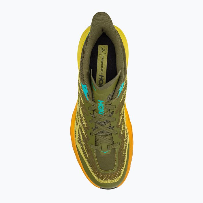 HOKA Speedgoat 5 men's running shoes green-yellow 1123157-APFR 5