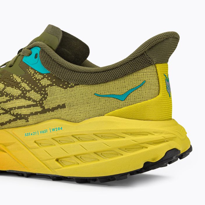 HOKA Speedgoat 5 men's running shoes green-yellow 1123157-APFR 10