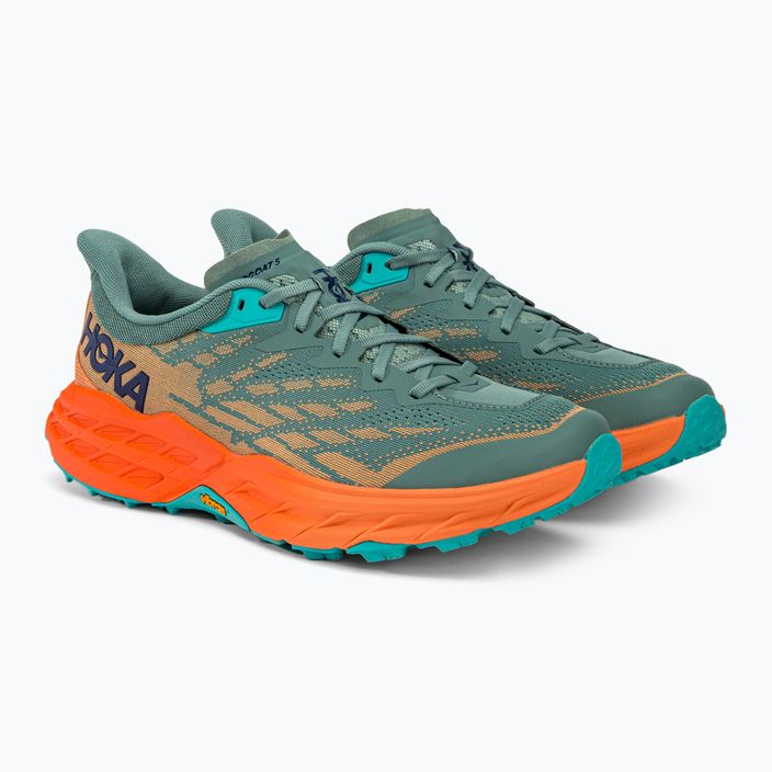 HOKA Speedgoat 5 men's running shoes green-orange 1123157-TMOR 3