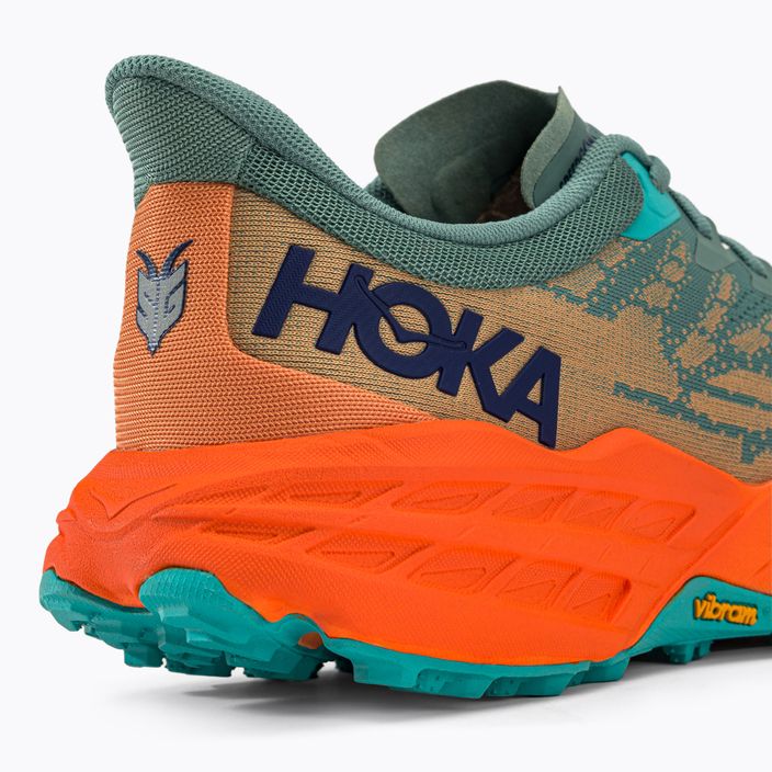 HOKA Speedgoat 5 men's running shoes green-orange 1123157-TMOR 9