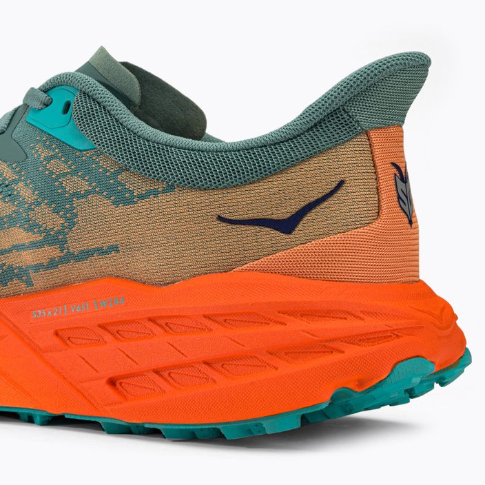 HOKA Speedgoat 5 men's running shoes green-orange 1123157-TMOR 10