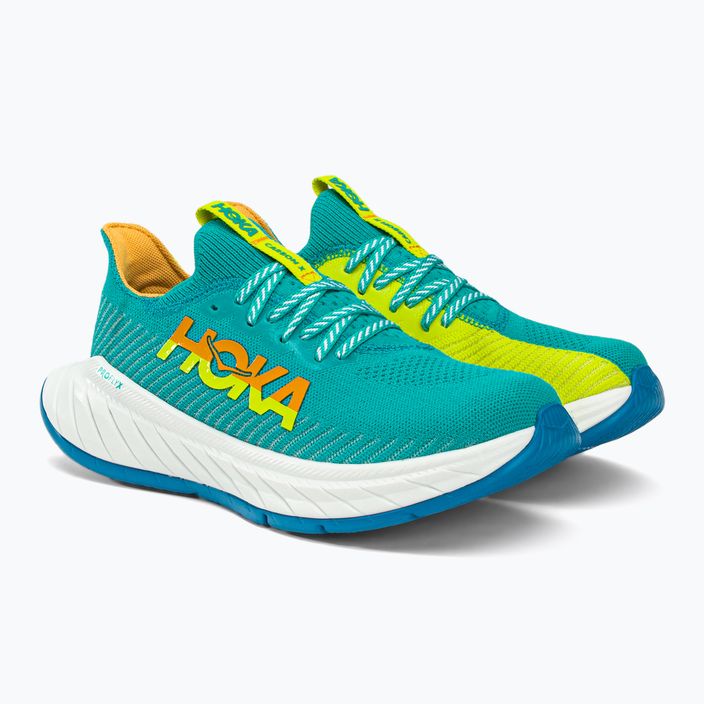 Women's running shoes HOKA Carbon X 3 blue-yellow 1123193-CEPR 5