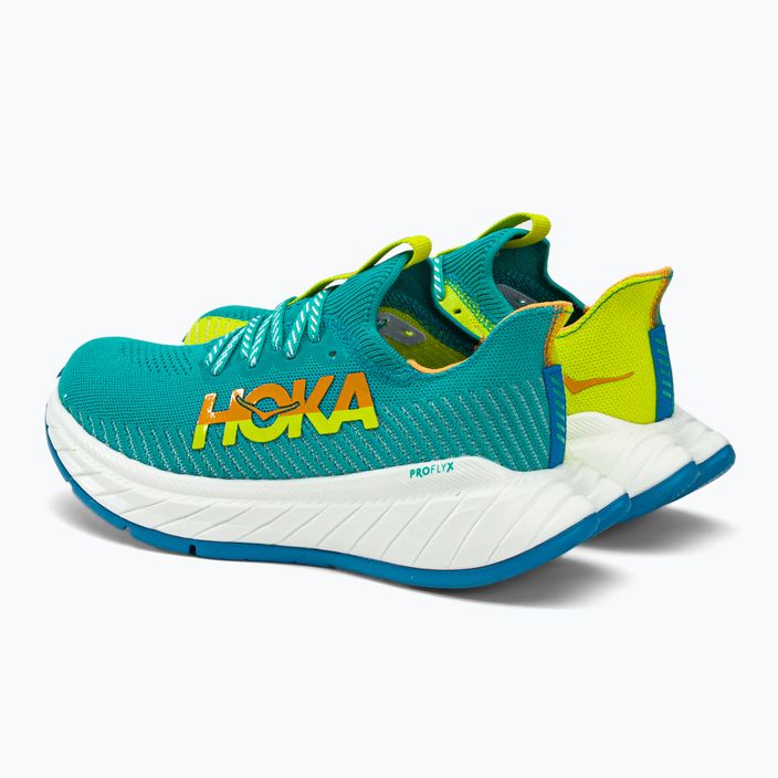 Women's running shoes HOKA Carbon X 3 blue-yellow 1123193-CEPR 6