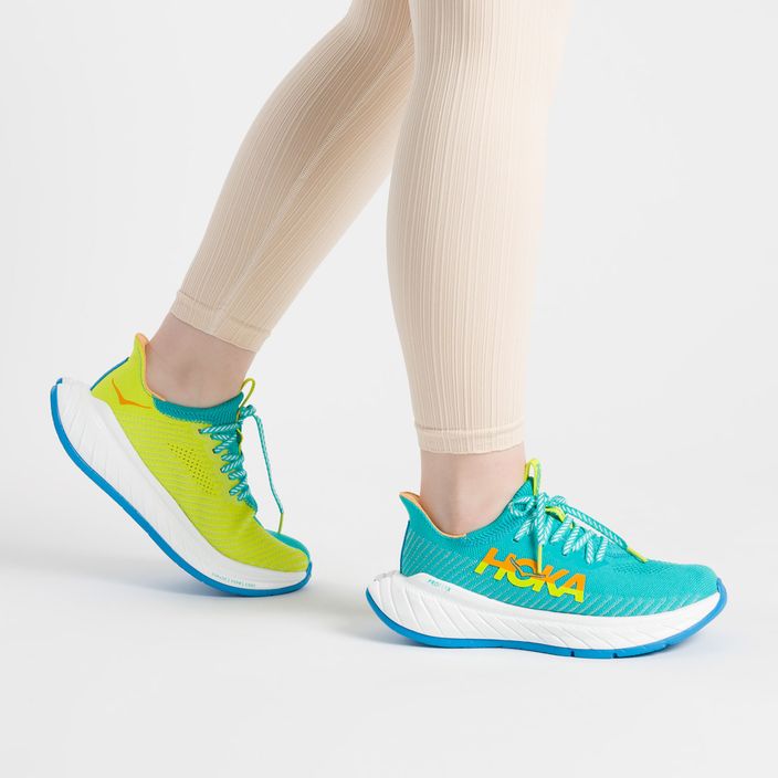 Women's running shoes HOKA Carbon X 3 blue-yellow 1123193-CEPR 2