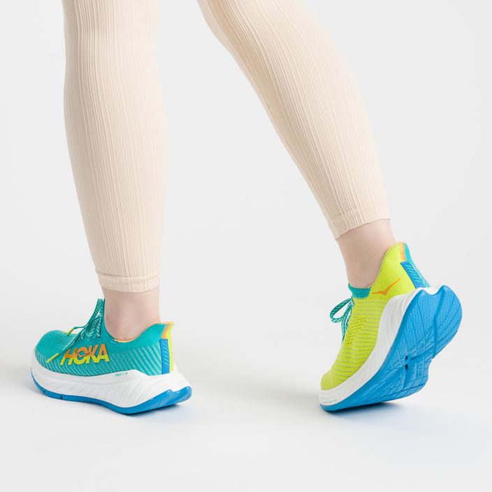 Women's running shoes HOKA Carbon X 3 blue-yellow 1123193-CEPR 3