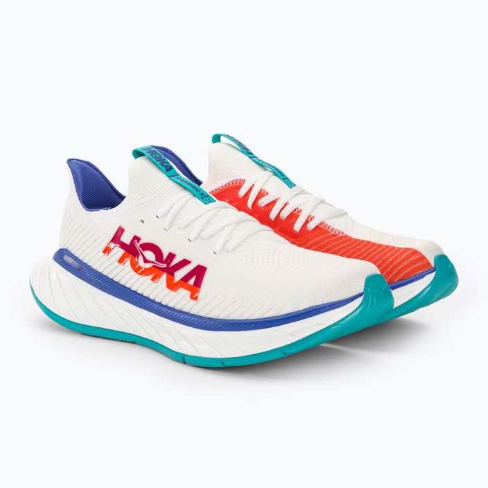 Men's running shoes HOKA Carbon X 3 white/flame 4