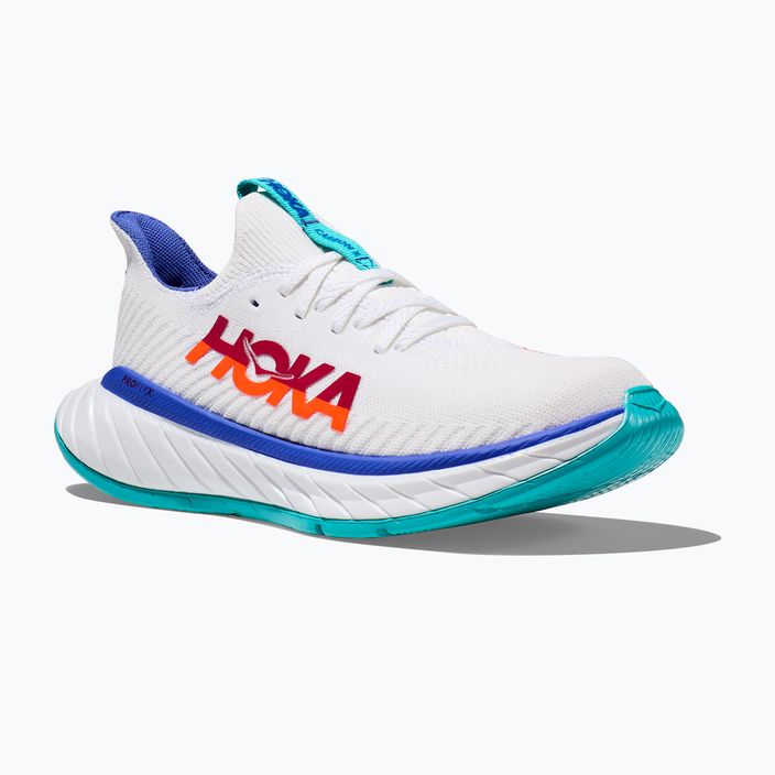 Men's running shoes HOKA Carbon X 3 white/flame 7