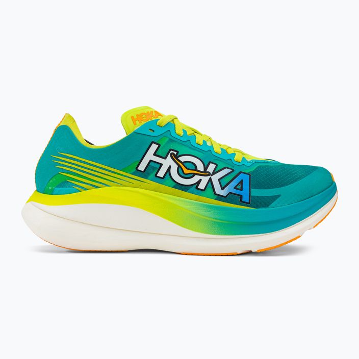 HOKA Rocket X 2 men's running shoes blue/yellow 1127927-CEPR 2