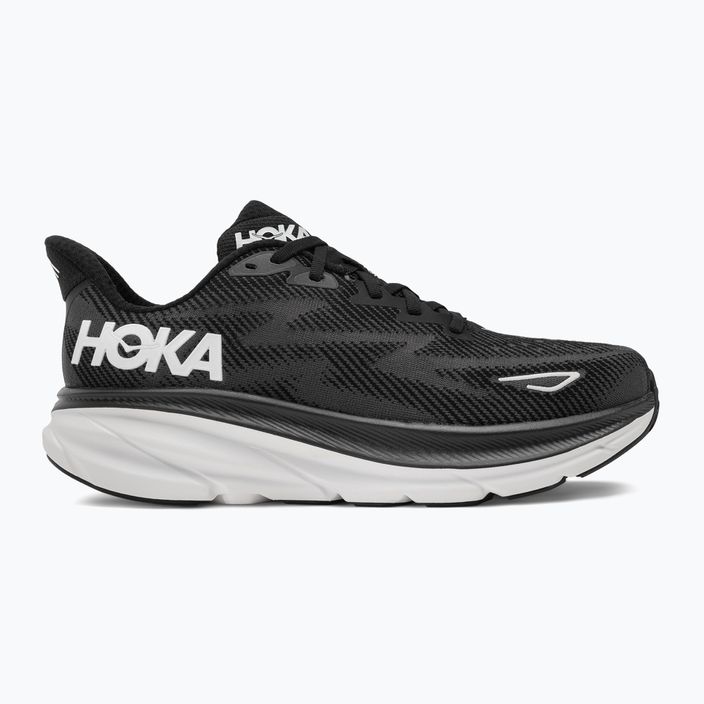 Men's running shoes HOKA Clifton 9 Wide black/white 2