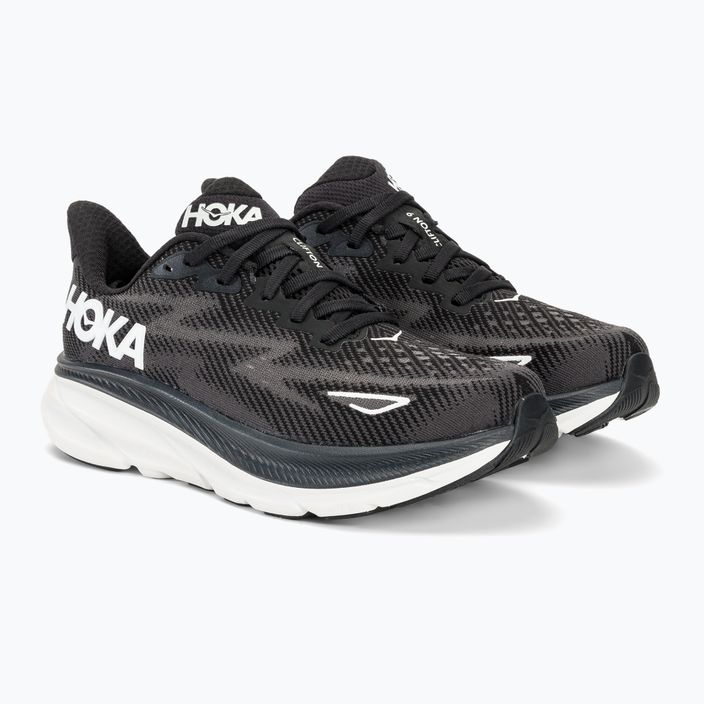 Women's running shoes HOKA Clifton 9 Wide black/white 4