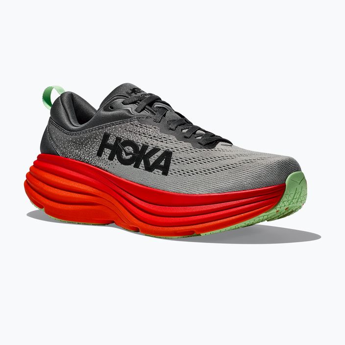 Men's HOKA Bondi 8 castlerock/flame running shoes 7
