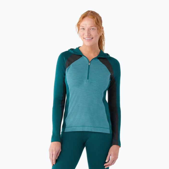 Women's Smartwool Merino Baselayer 1/2 Zip Boxed thermal sweatshirt cascade green heather 7
