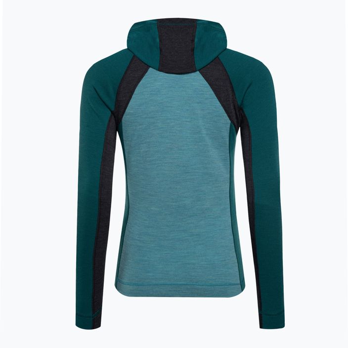 Women's Smartwool Merino Baselayer 1/2 Zip Boxed thermal sweatshirt cascade green heather 2