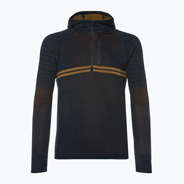 Men's Smartwool Intraknit Merino Tech deep navy-fox brown thermal sweatshirt 3